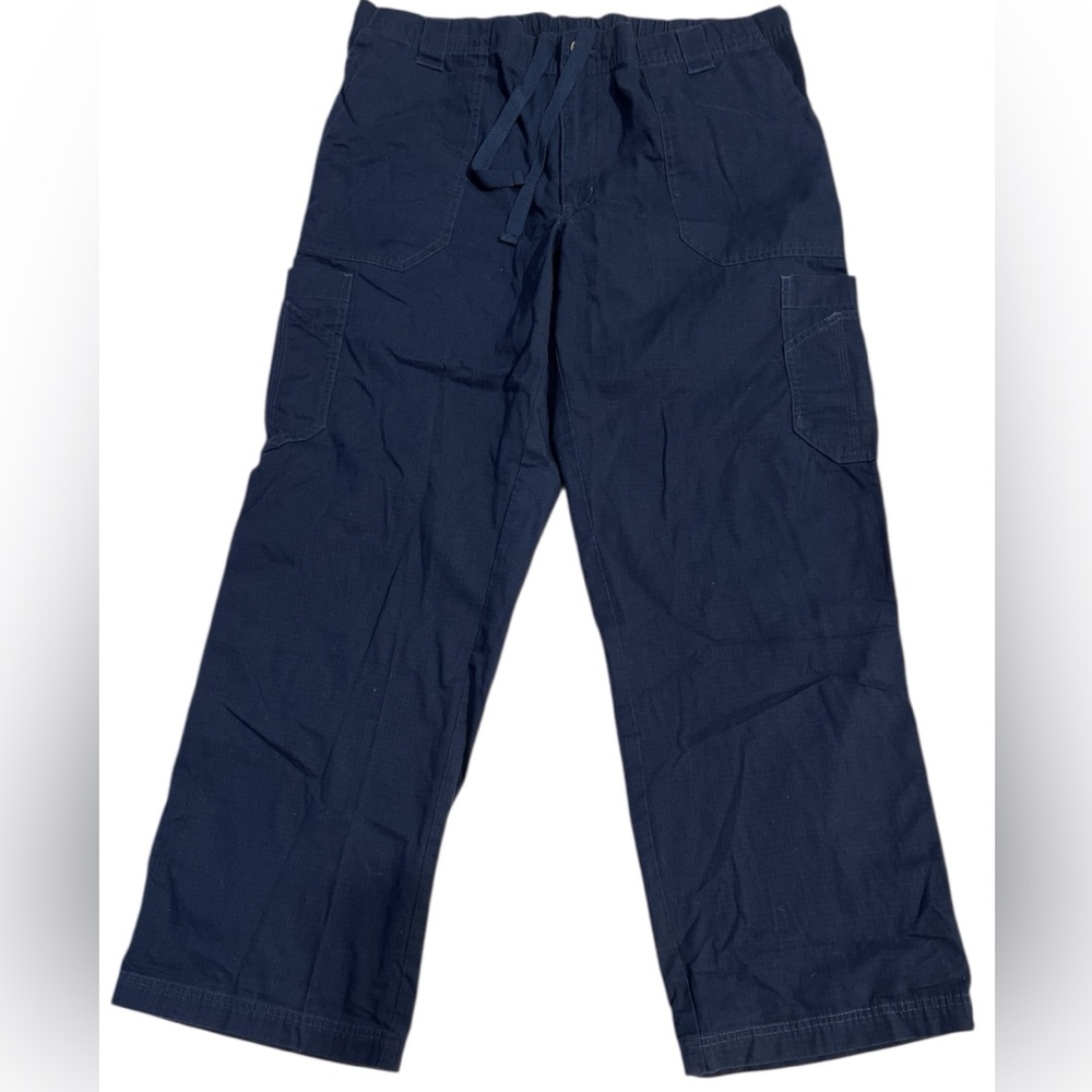 Carhartt Scrub Pants Women Sz L Cargo Blue drawstring, medical office